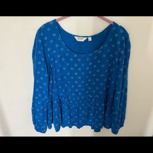 ❤️Candace Cameron XS NWOT Blue Peplum Top